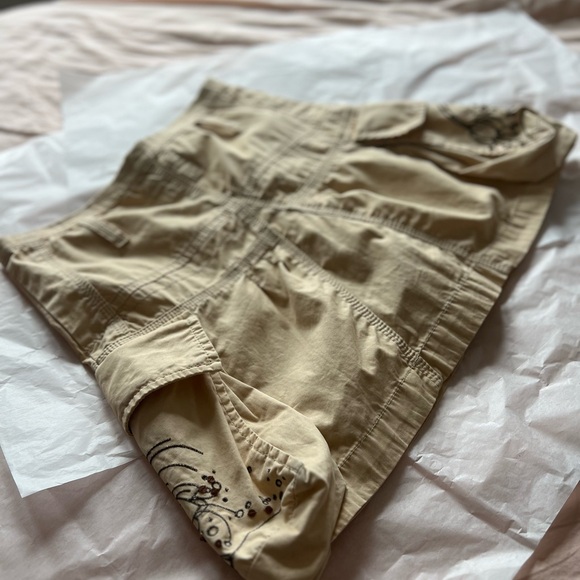 VTG 2000 Mavi cargo mini skirt Small embroidered pockets zip cowgirl grunge punk - Picture 4 of 17